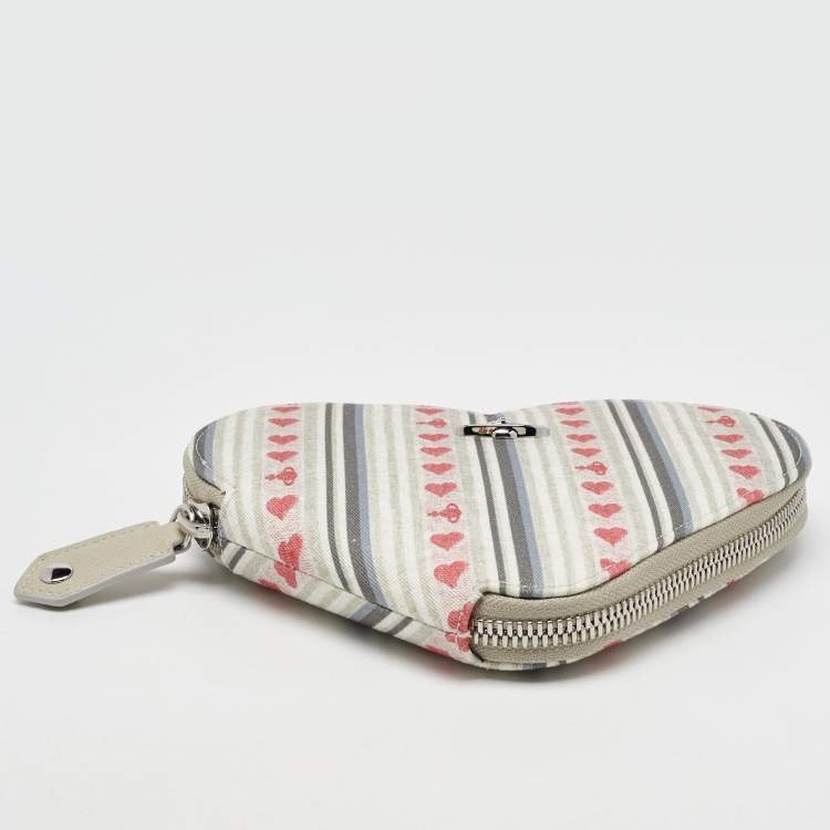 Pre Owned Vivienne Westwood Multicolor Printed Canvas Heart Zip Crossbody Bag