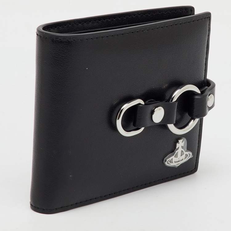 Pre Owned Vivienne Westwood Black Leather Billfold Bondage Wallet