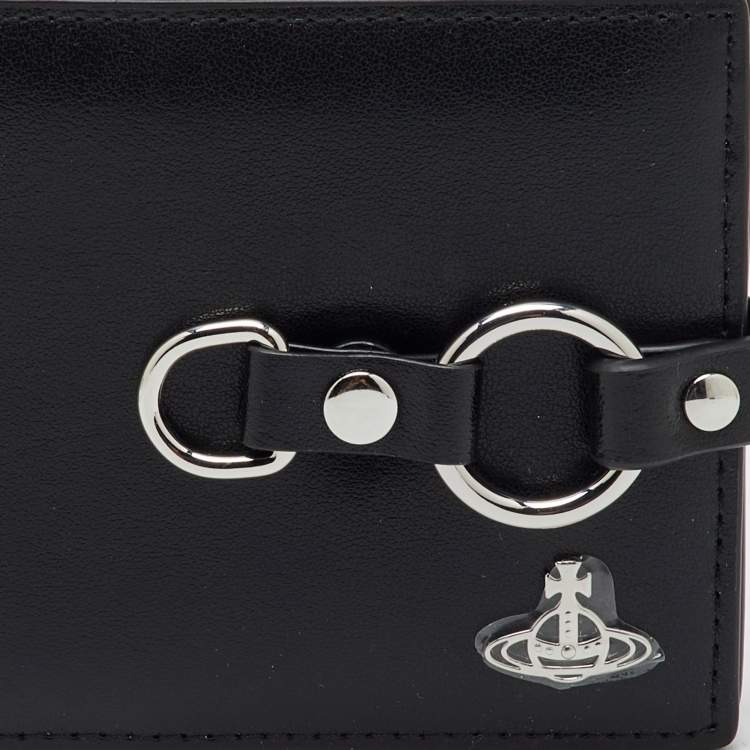 Pre Owned Vivienne Westwood Black Leather Billfold Bondage Wallet