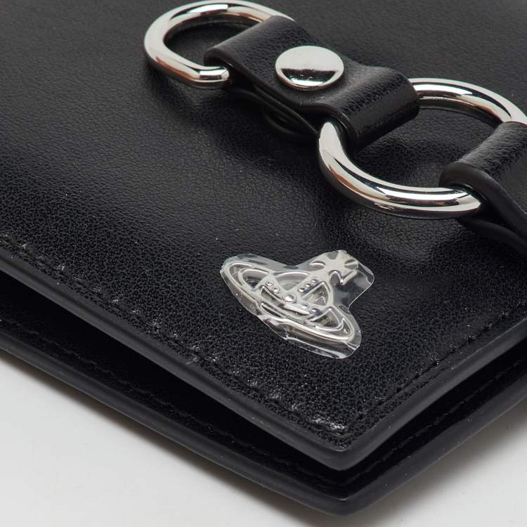 Pre Owned Vivienne Westwood Black Leather Billfold Bondage Wallet