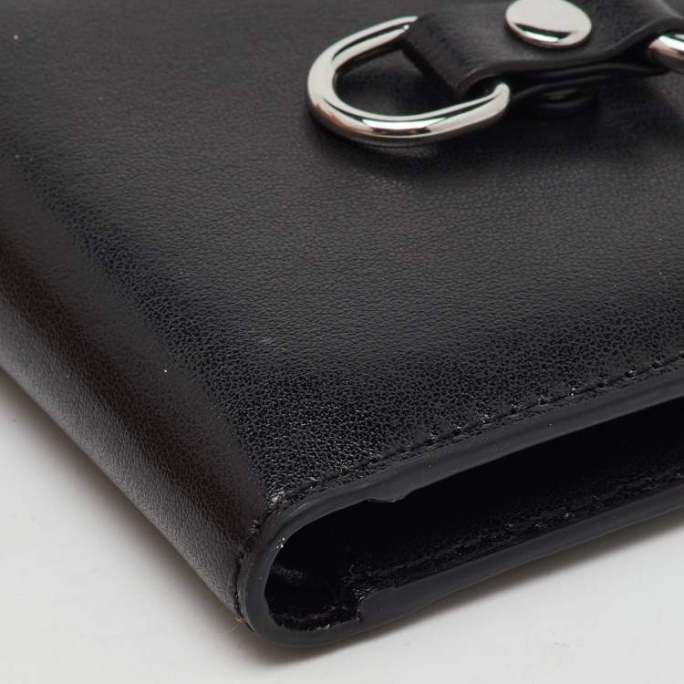 Pre Owned Vivienne Westwood Black Leather Billfold Bondage Wallet