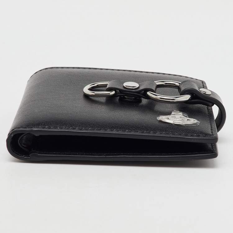 Pre Owned Vivienne Westwood Black Leather Billfold Bondage Wallet