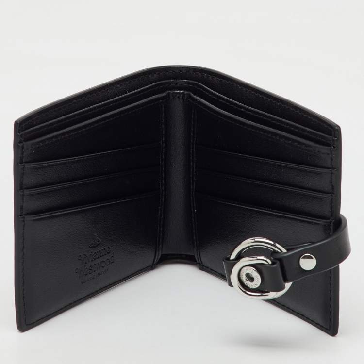Pre Owned Vivienne Westwood Black Leather Billfold Bondage Wallet