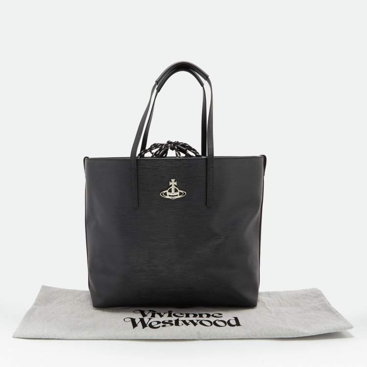 Pre Owned Vivienne Westwood Black Leather Shopper Tote