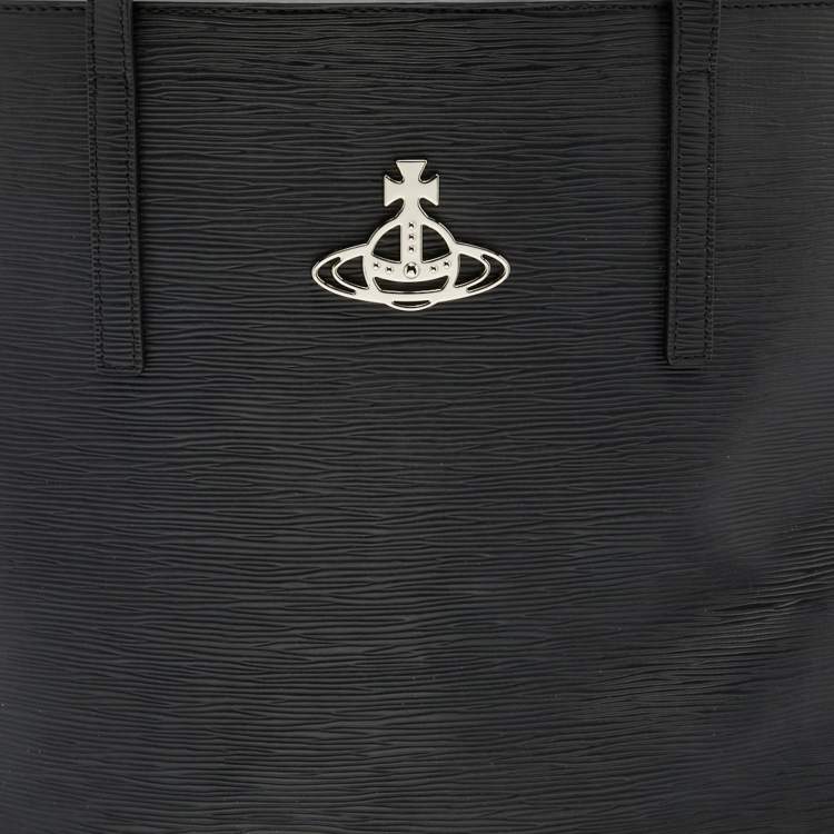 Pre Owned Vivienne Westwood Black Leather Shopper Tote