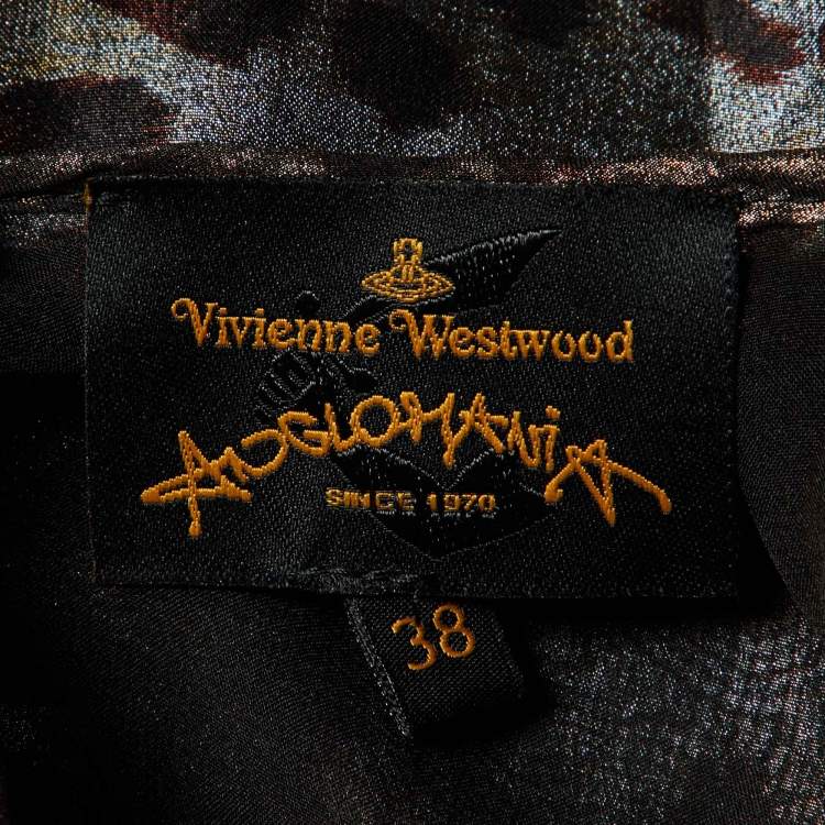 Pre Owned Vivienne Westwood Metallic Animal Printed Chiffon Top S