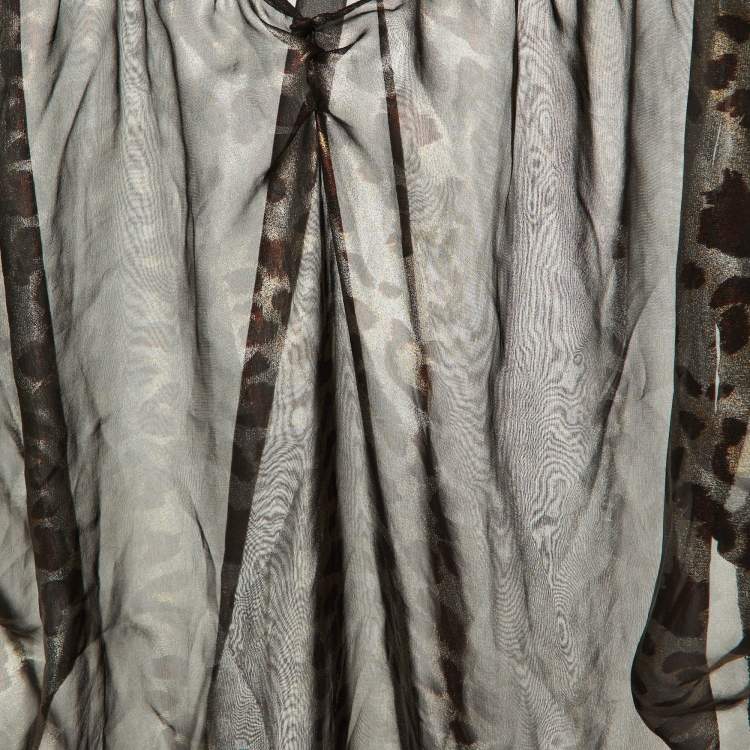Pre Owned Vivienne Westwood Metallic Animal Printed Chiffon Top S