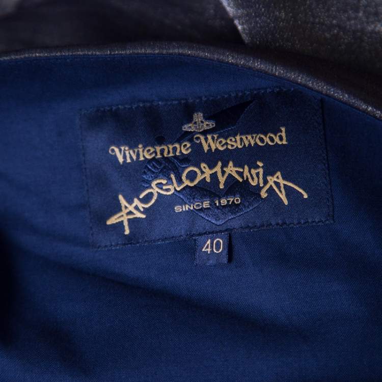 Pre Owned Vivienne Westwood Anglomnia Metallic Gold Asymmetric Hem Sleeveless Vasari Dress S
