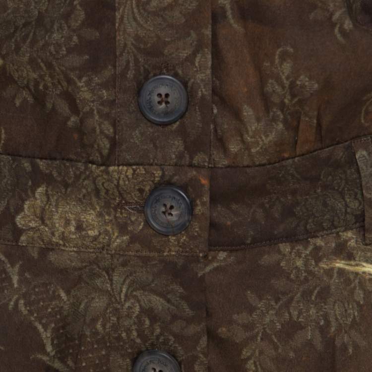 Pre Owned Vivienne Westwood Anglomania Brown Damascus Printed Cotton Jumpsuit S