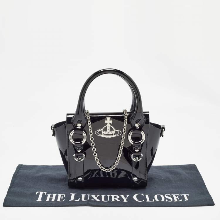 Pre Owned Vivienne Westwood Black Patent Leather Mini Betty Tote