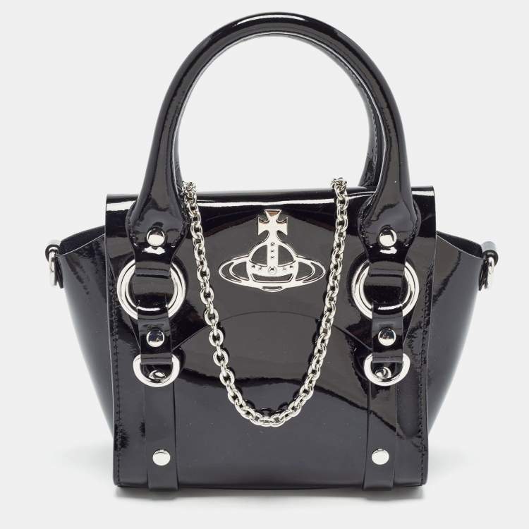 Pre Owned Vivienne Westwood Black Patent Leather Mini Betty Tote