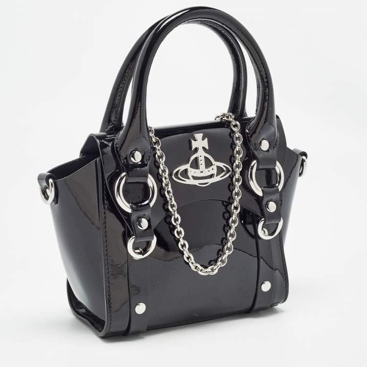 Pre Owned Vivienne Westwood Black Patent Leather Mini Betty Tote