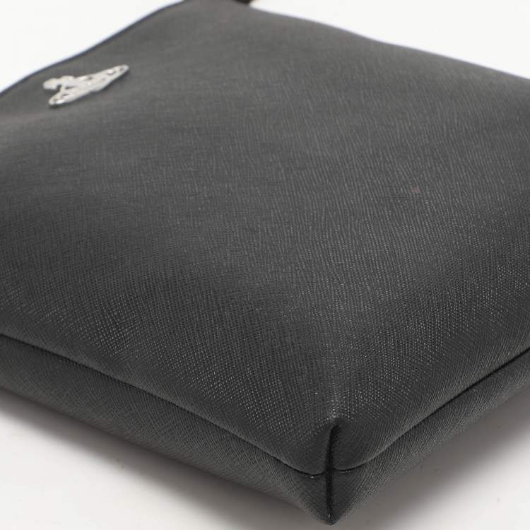 Pre Owned Vivienne Westwood Black Leather Crossbody Bag