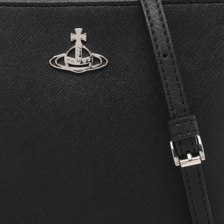 Pre Owned Vivienne Westwood Black Leather Crossbody Bag