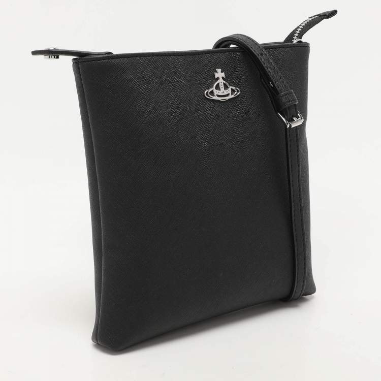 Pre Owned Vivienne Westwood Black Leather Crossbody Bag