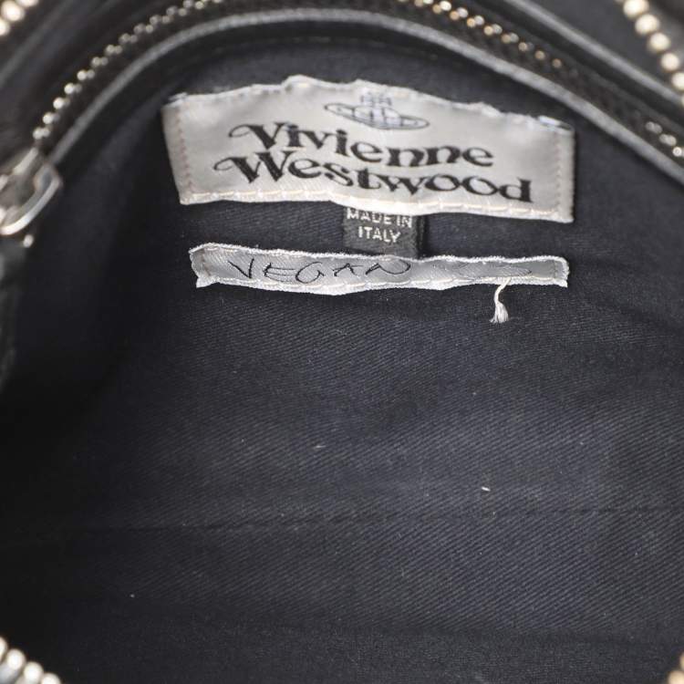 Pre Owned Vivienne Westwood Black Leather Crossbody Bag