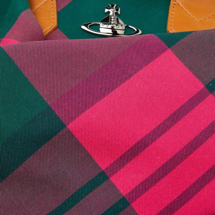 Pre Owned Vivienne Westwood Multicolor Check Canvas and Leather Satchel