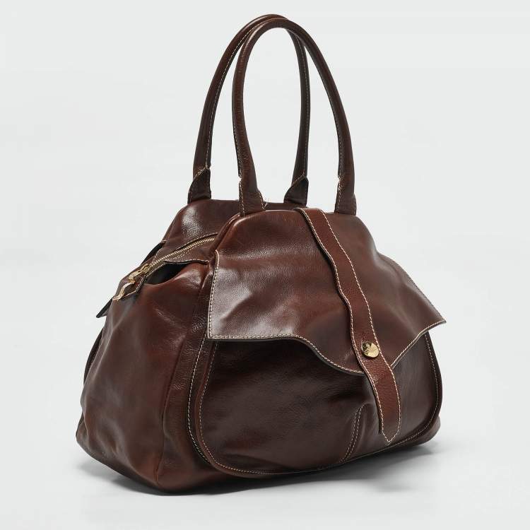 Pre Owned Vivienne Westwood Brown Leather Brighton Frame Satchel