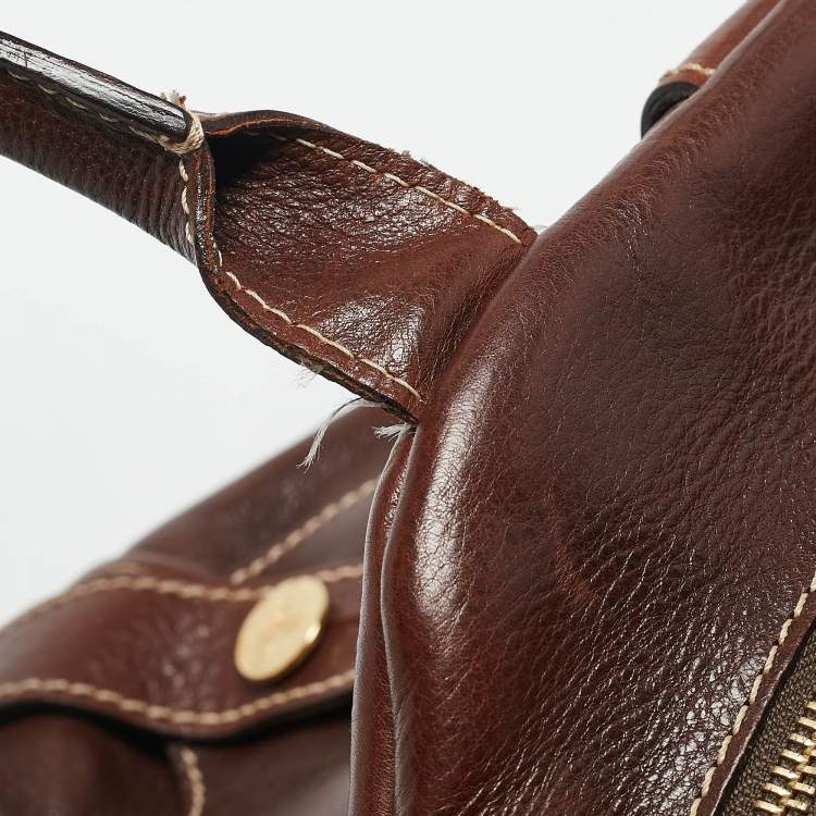 Pre Owned Vivienne Westwood Brown Leather Brighton Frame Satchel