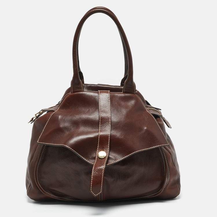 Pre Owned Vivienne Westwood Brown Leather Brighton Frame Satchel