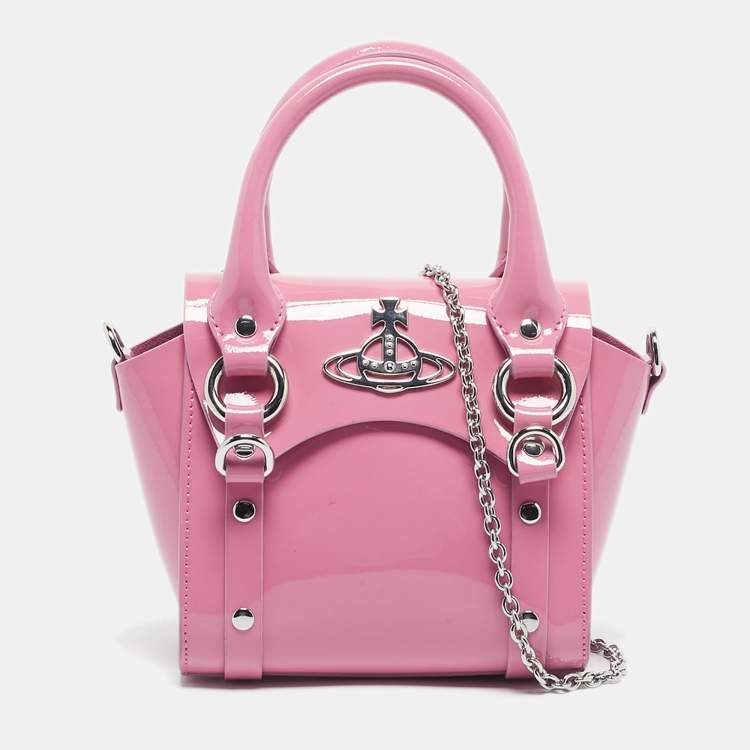 Pre Owned Vivienne Westwood Pink Patent Leather Mini Betty Tote