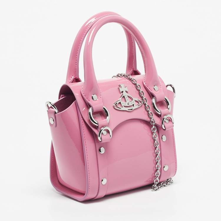 Pre Owned Vivienne Westwood Pink Patent Leather Mini Betty Tote