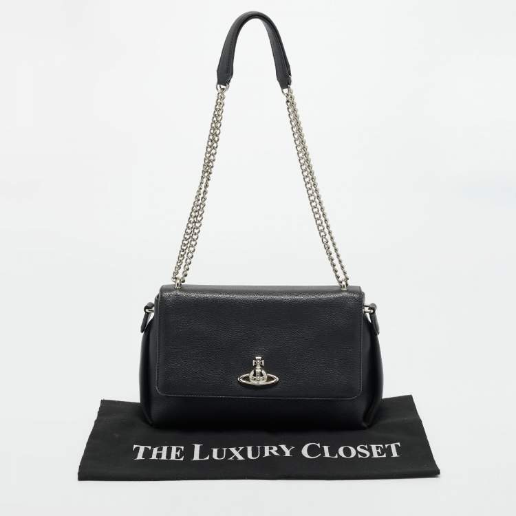 Pre Owned Vivienne Westwood Black Leather Windsor Shoulder Bag