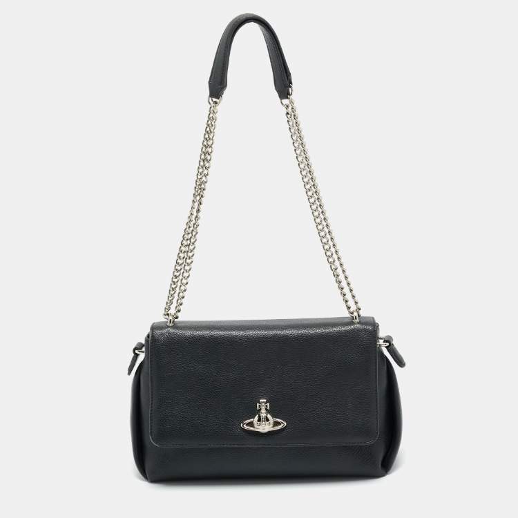 Pre Owned Vivienne Westwood Black Leather Windsor Shoulder Bag