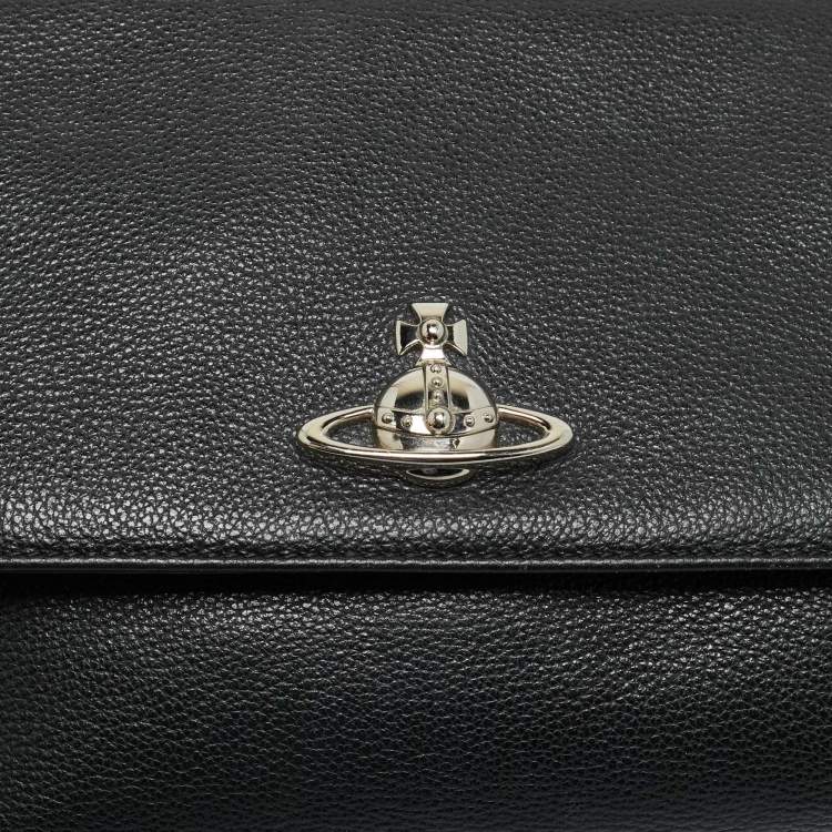 Pre Owned Vivienne Westwood Black Leather Windsor Shoulder Bag
