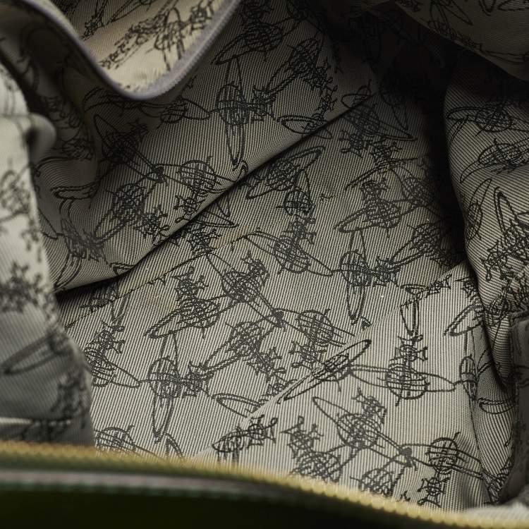 Pre Owned Vivienne Westwood Green Leather Zip Tote