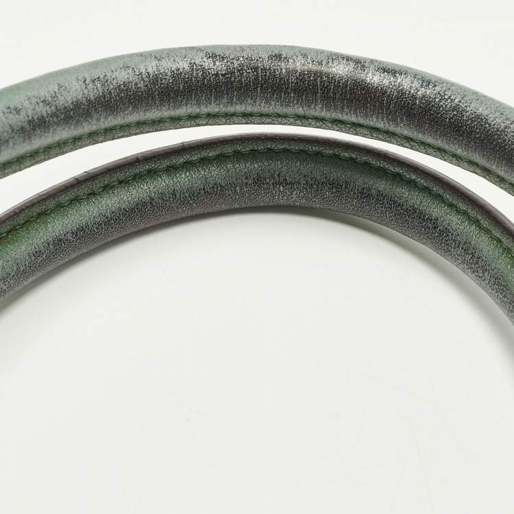 Pre Owned Vivienne Westwood Green Leather Zip Tote