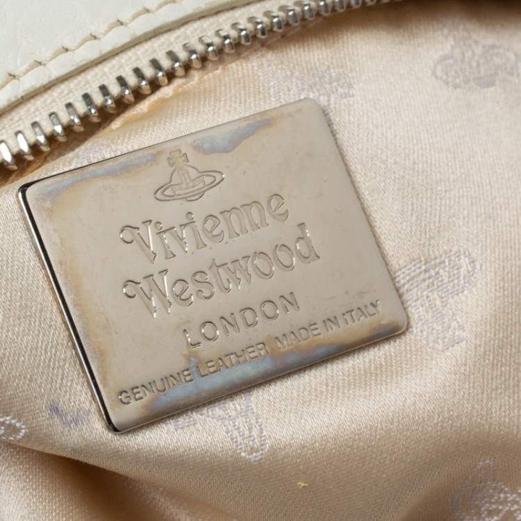 Pre Owned Vivienne Westwood Blue/White Printed Canvas and Leather Dome Satchel