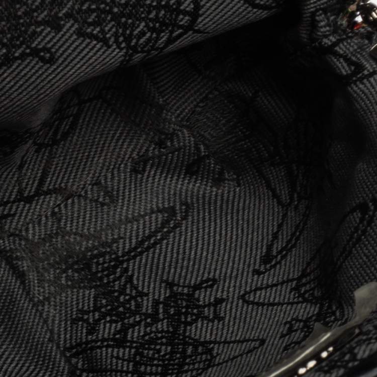 Pre Owned Vivienne Westwood Multicolor Lace and Glitter Kiss Lock Chain Clutch 