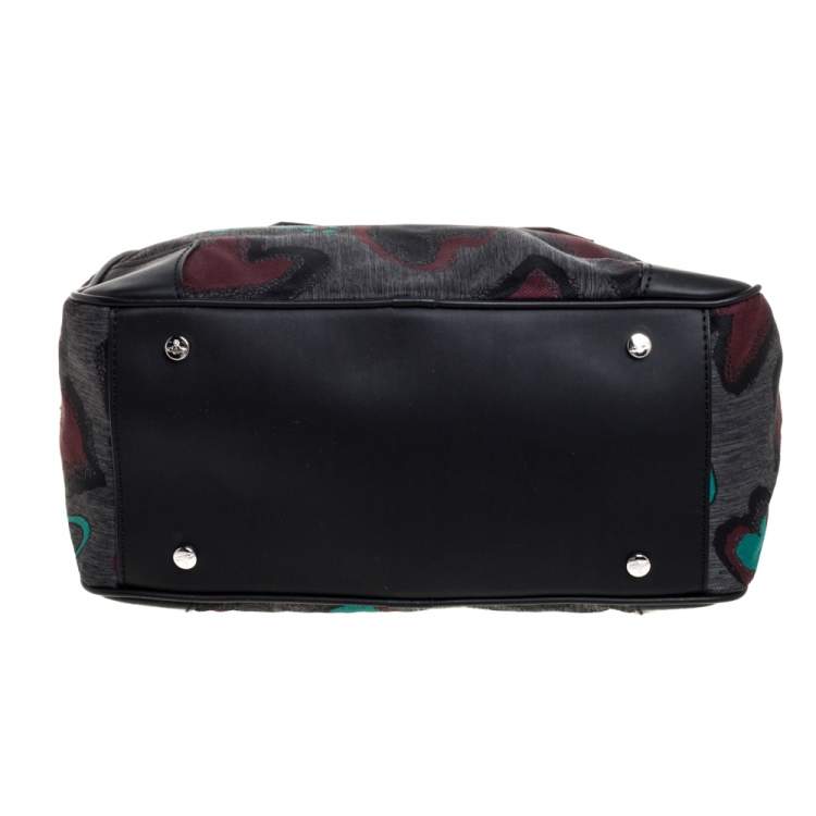 Pre Owned Vivienne Westwood Multicolor Printed Fabric and Leather Derby Satchel