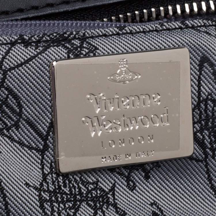 Pre Owned Vivienne Westwood Multicolor Printed Fabric and Leather Derby Satchel