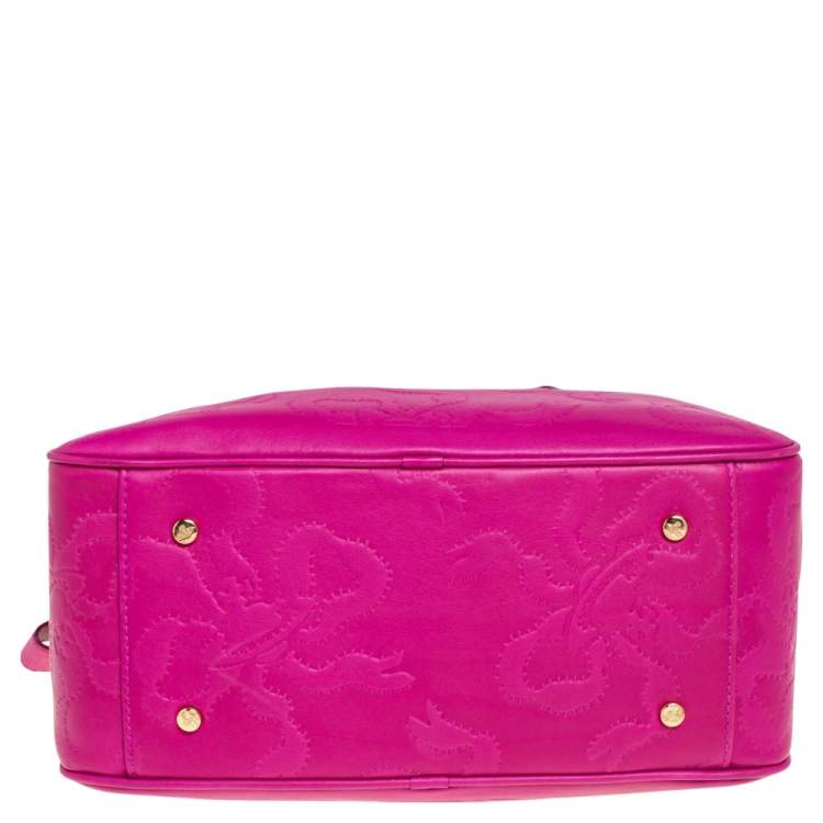 Pre Owned Vivienne Westwood Magenta Embossed Leather Yasmine Satchel