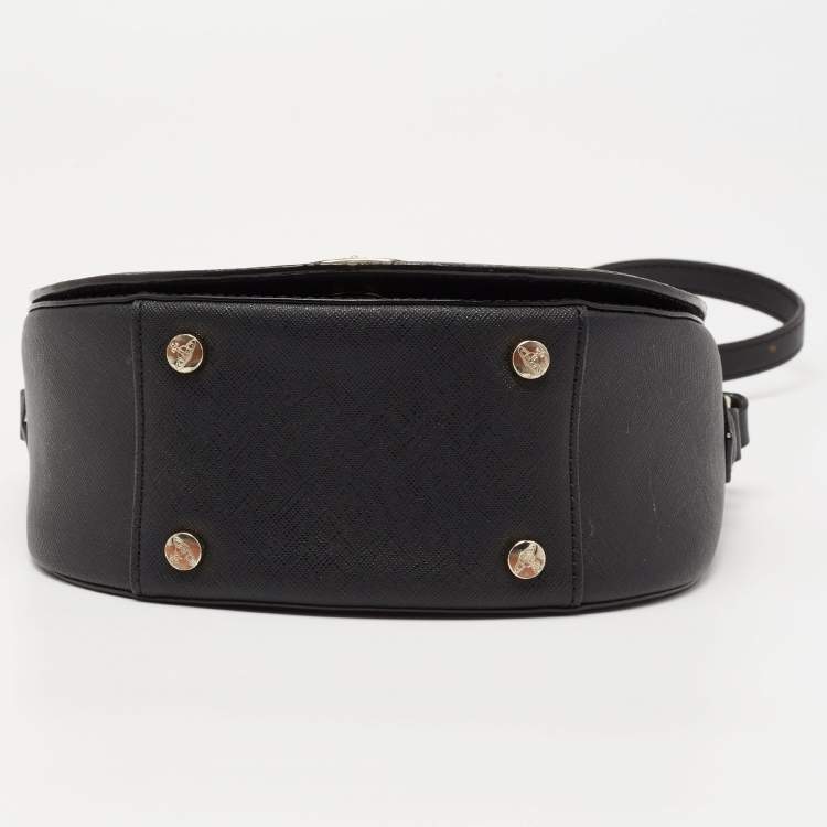 مملوكة مسبقًا Vivienne Westwood Black Leather Flap Crossbody Bag