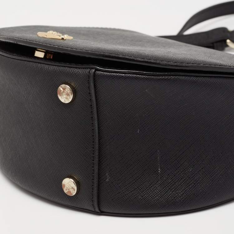 مملوكة مسبقًا Vivienne Westwood Black Leather Flap Crossbody Bag