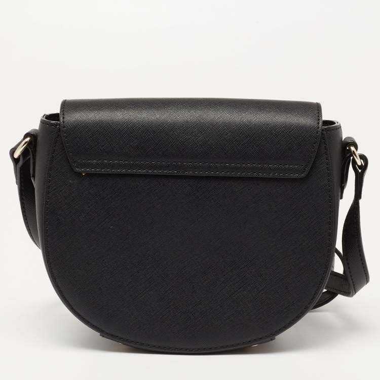 مملوكة مسبقًا Vivienne Westwood Black Leather Flap Crossbody Bag