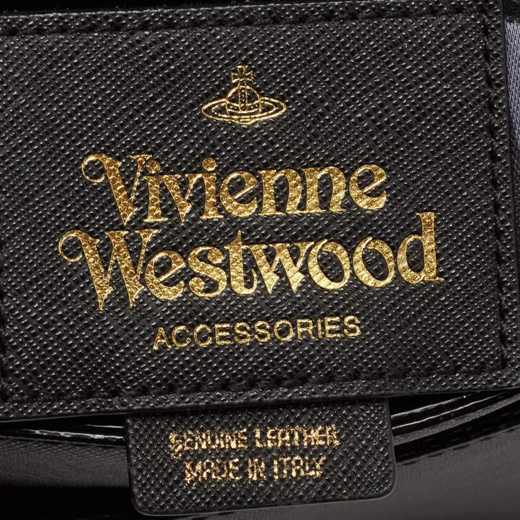 مملوكة مسبقًا Vivienne Westwood Black Leather Flap Crossbody Bag