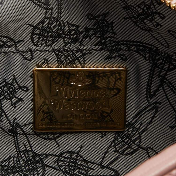 Pre Owned Vivienne Westwood Rose Pink Quilted Leather Chain Shoulder Bag