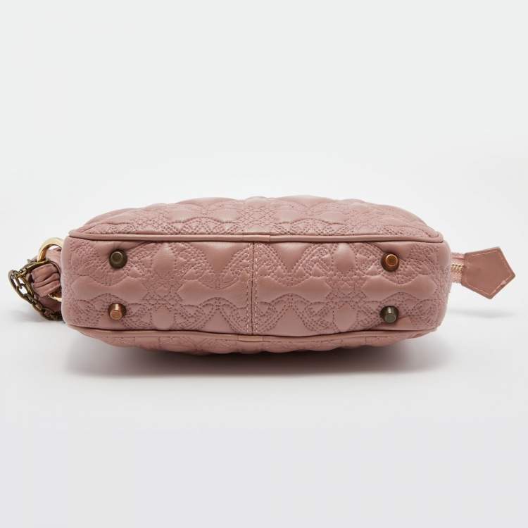 Pre Owned Vivienne Westwood Rose Pink Quilted Leather Chain Shoulder Bag