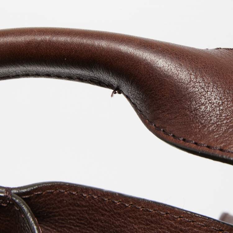 Pre Owned Vivienne Westwood Brown/Beige Faux Fur and Leather Satchel