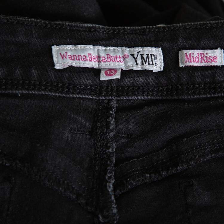 Pre Owned YMI WannaBettaButt Black Denim Mid Rise Jeans L