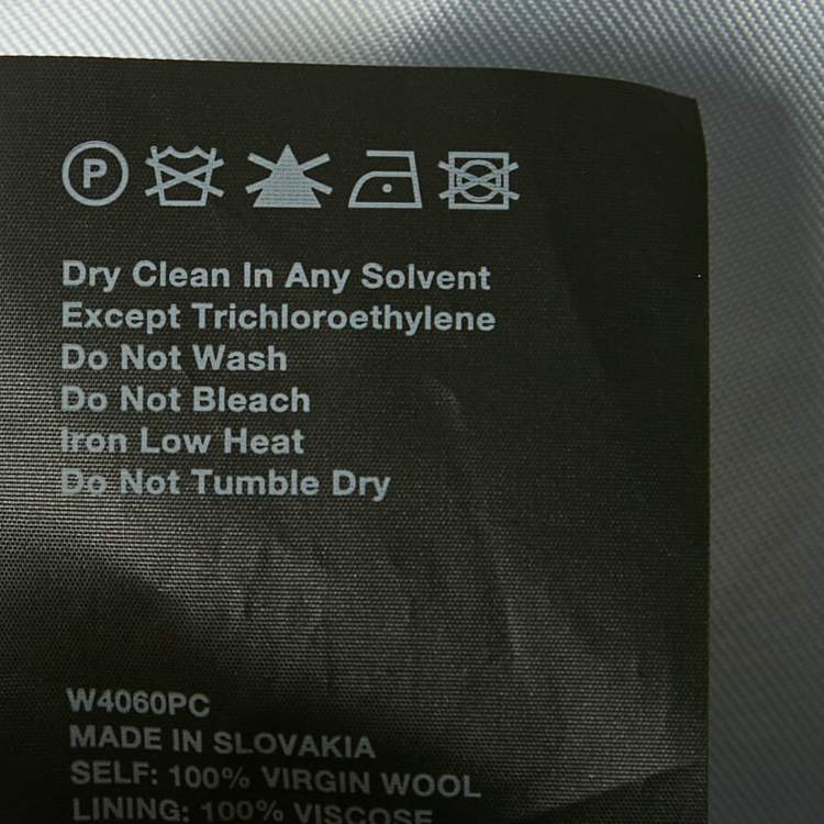 Pre Owned Wardrobe NYC Blue Wool Crepe Button Front Blazer S