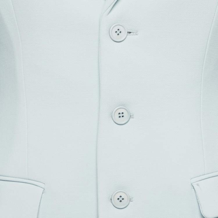 Pre Owned Wardrobe NYC Blue Wool Crepe Button Front Blazer S