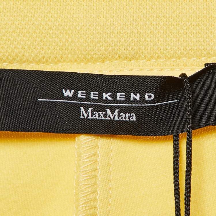 Pre Owned Weekend Max Mara Yellow Cotton Basco Straight Fit Pants XL
