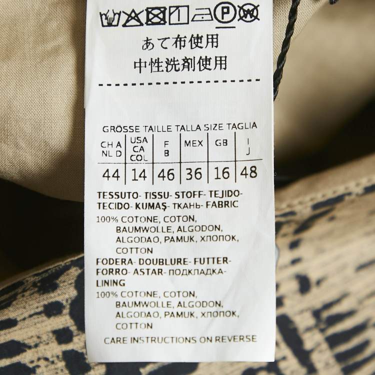 Pre Owned Weekend Max Mara Brown Printed Cotton Saloon Short Dress L