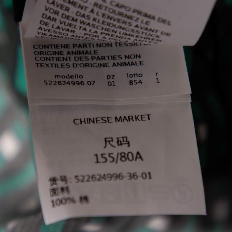Pre Owned Weekend Max Mara Green Geometric Print Cotton Ravello Wrap Dress XS