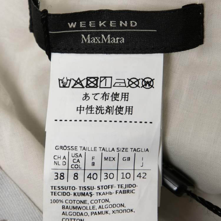 Pre Owned Weekend Max Mara Light Blue Shell Printed & Embellished Cotton Dress M